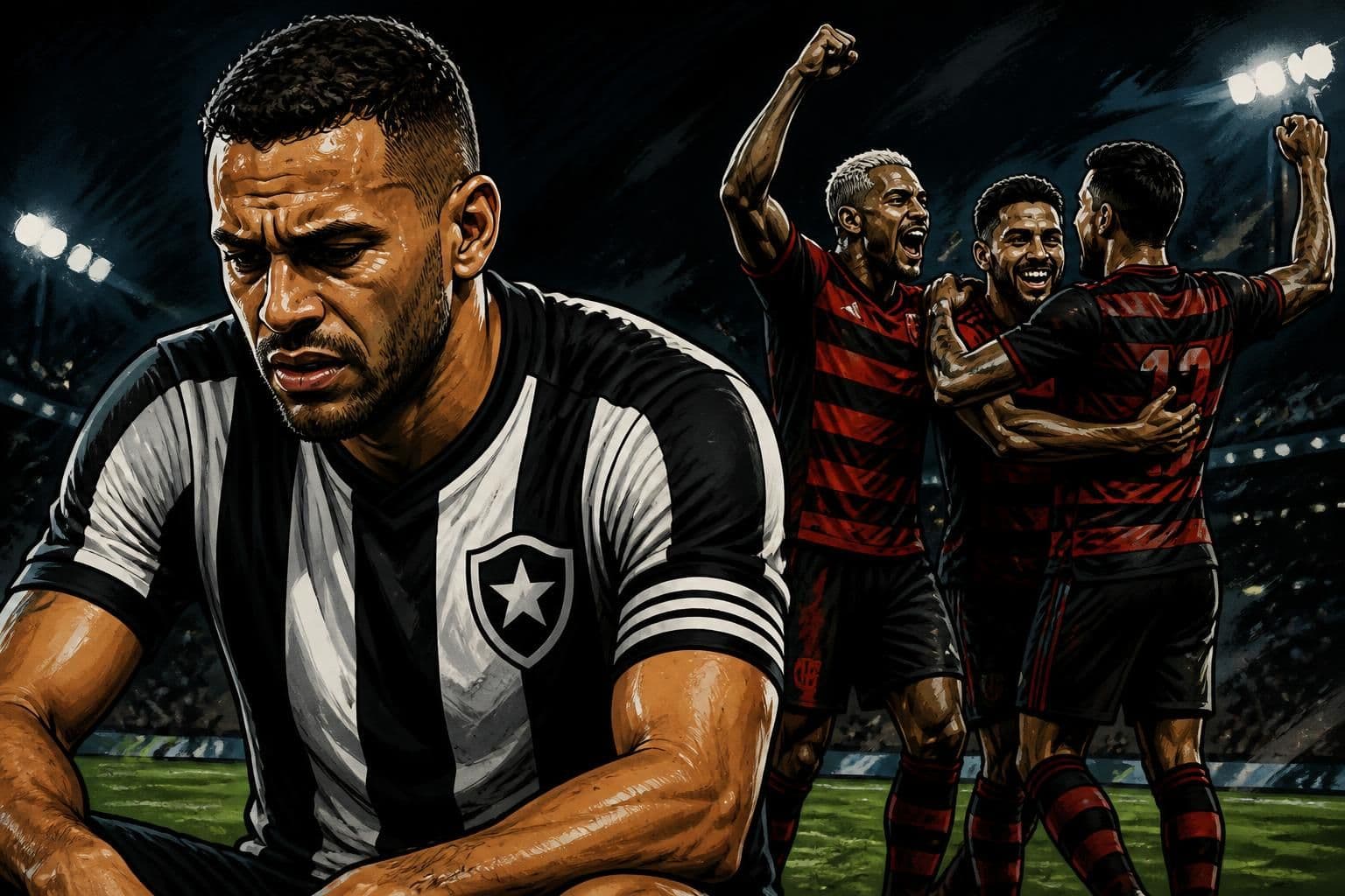 Justino e Marçal: piores notas do Botafogo no clássico