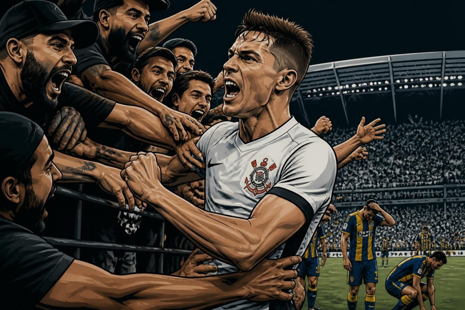 Gabriel Paulista comemora classificação do Corinthians na Libertadores
