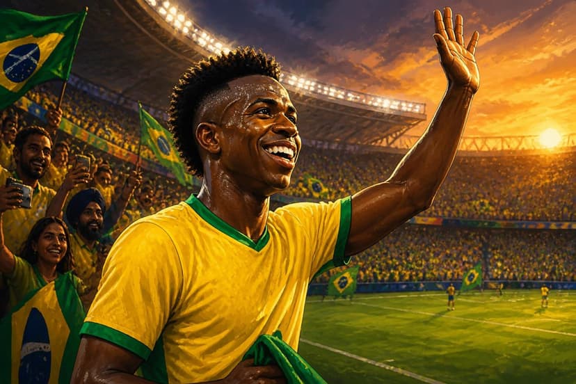 Vini Jr. celebra amistoso da Seleção Brasileira na Índia