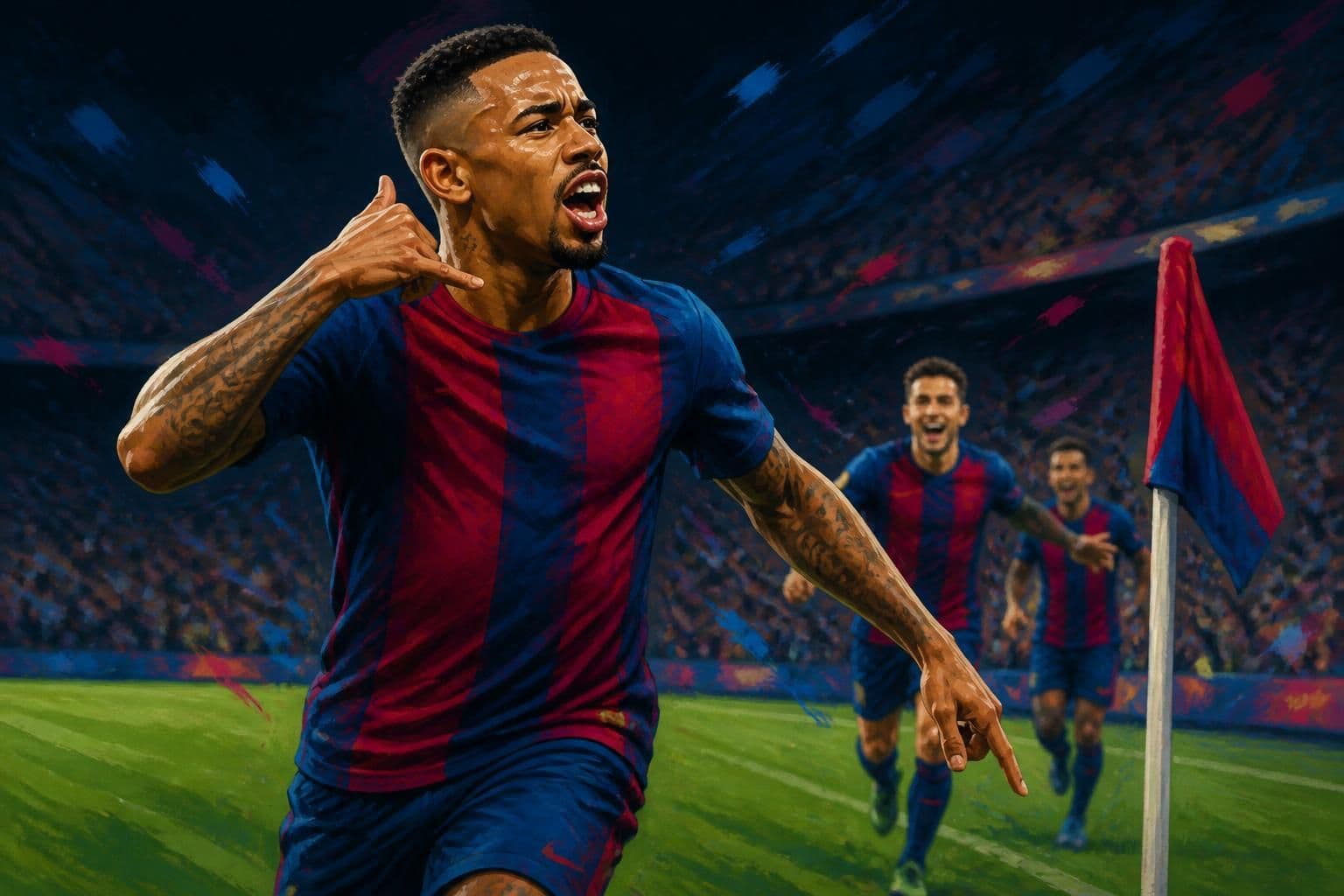 Gabriel Jesus brilha no Barcelona e ganha elogios