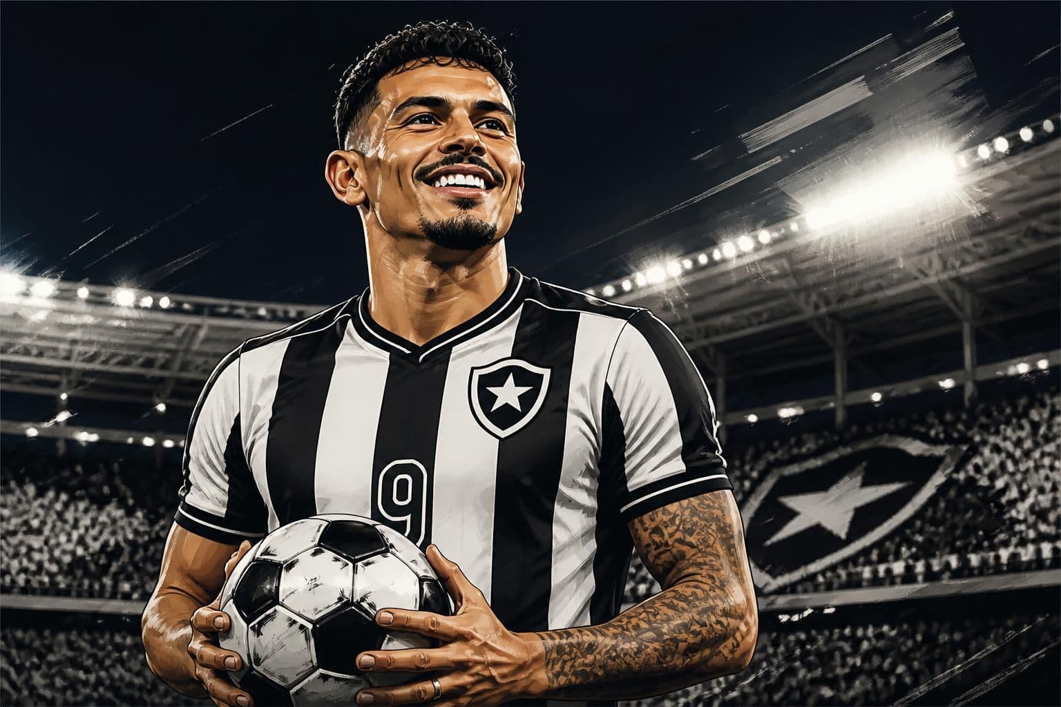Tiquinho Soares é apresentado e recebe camisa 9 do Botafogo