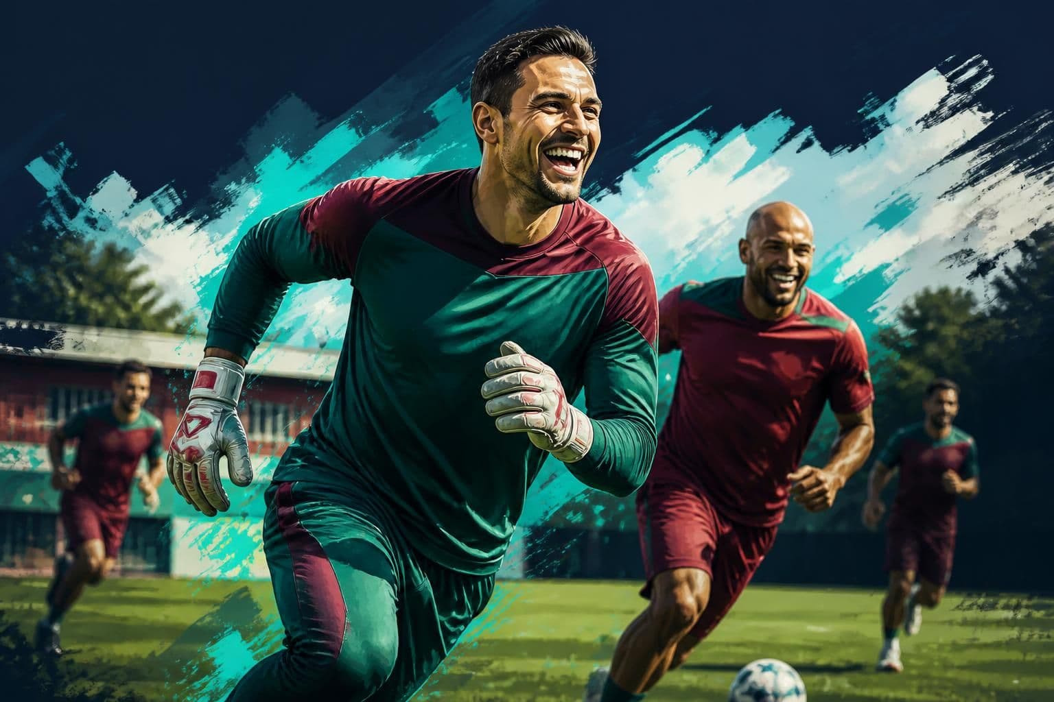 Fábio brinca com idade em treino do Fluminense